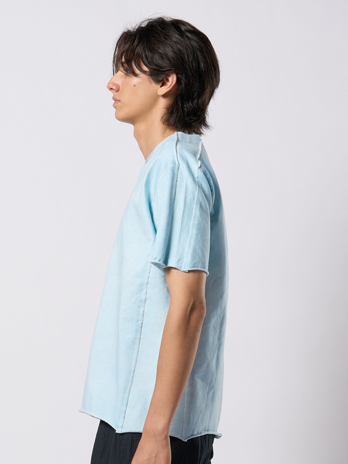 【予約品 9月23日(火) 締切】tight jersey cut-off S/S / タイトジャージ カットオフ ショートスリーブ / アイスブルー