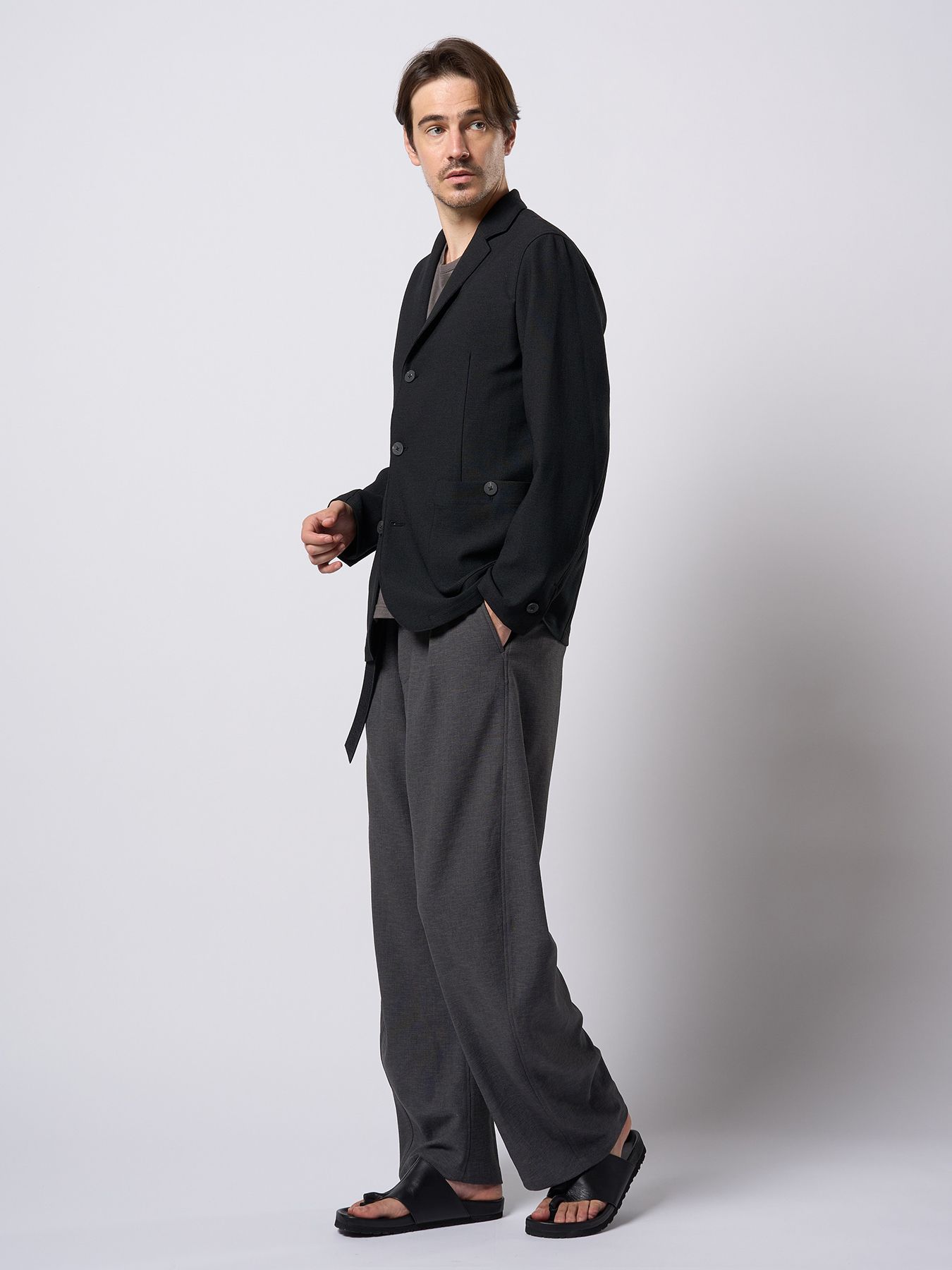【予約品 9月23日(火) 締切】relax banana slacks / リラックス バナナスラックス / チャコール