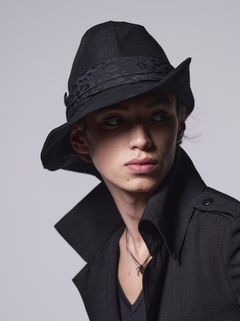 《予約品》 RibbonHAT / レオパード柄リボンハット / コーティングブラック