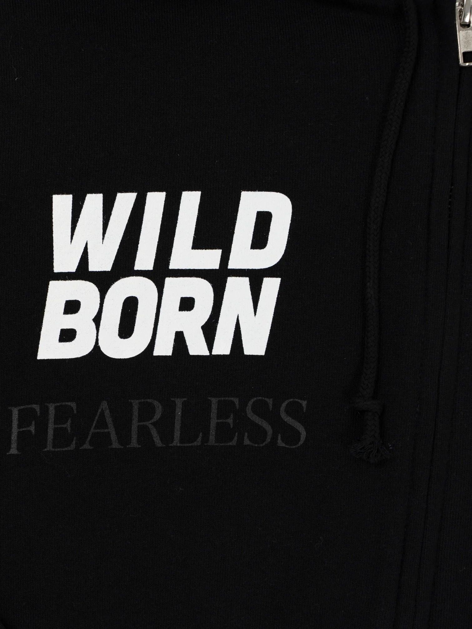 WILD BORN  PK / 長袖ジップパーカー / ブラック 【Roen】