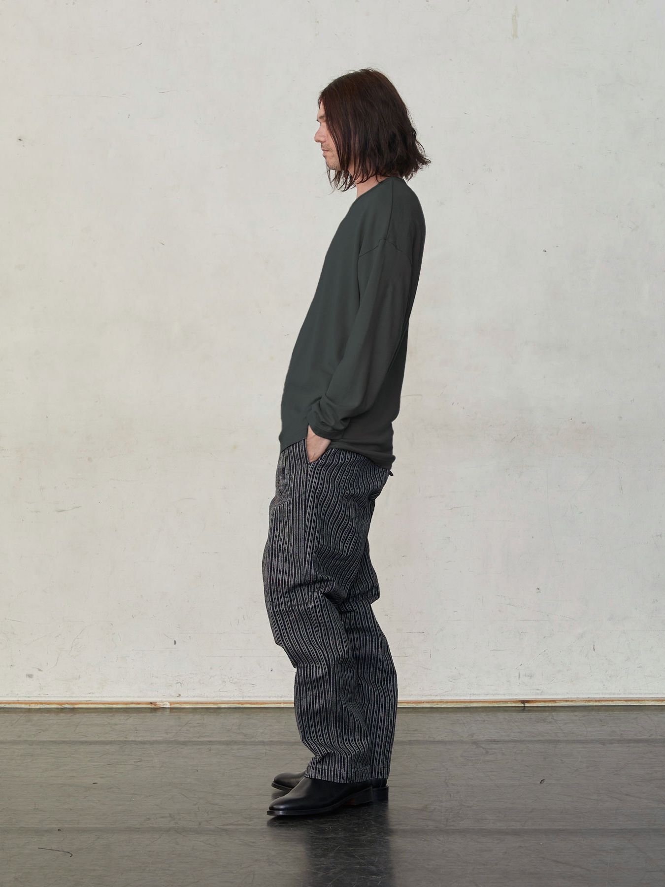 【予約品】 WASHABLE WOOL TEE / ウールTシャツ / グレー