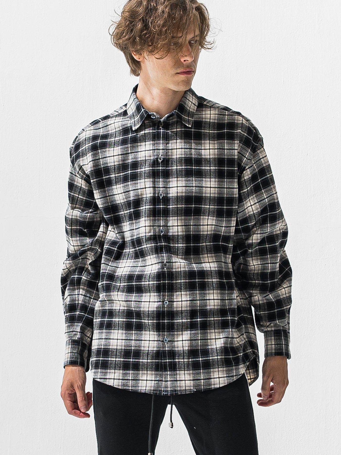 【予約品 9月6日(日) 締切】FLANNEL JACK SHIRTS / オーガニックコットン フランネルチェック ジャックシャツ / ブラック