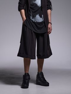 【予約品 1月4日(日) 締切】3/4 Wide Slacks / 七部丈 ワイドスラックス / ブラック