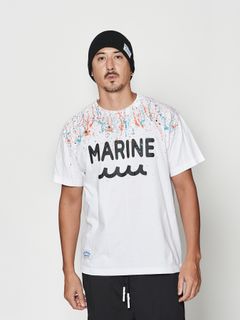 【予約品 10月9日(木) 締切】muta Splash Marine Logo Tee / Tシャツ / ホワイト【Acanthus × muta MARINE】