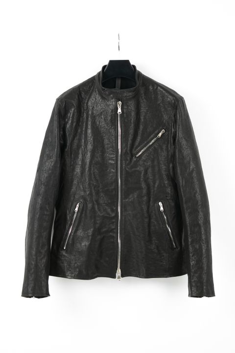 《予約品》 SLATER フルタンニン ピット鞣し シュリンク ホースハイド シングルライダース BLACK 【STRUM】 2月下旬入荷予定