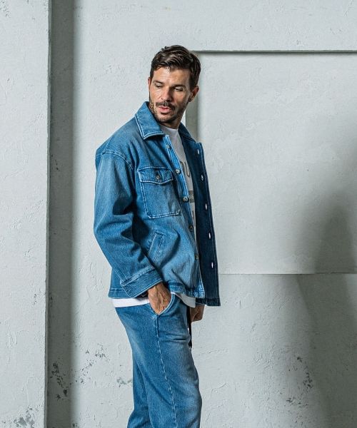 《予約11月17日19時締め》 DENIM JERSEY  OVER CPO  / デニムジャージ / ライトインディゴ