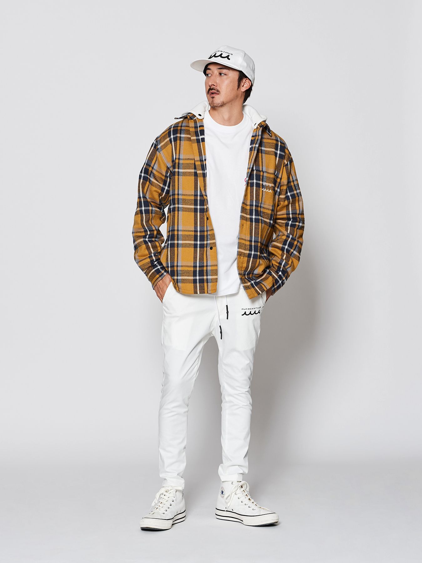 【予約品 】muta Hooded Flannel Shirts / フードシャツジャケット / イエロー【Acanthus × muta MARINE】