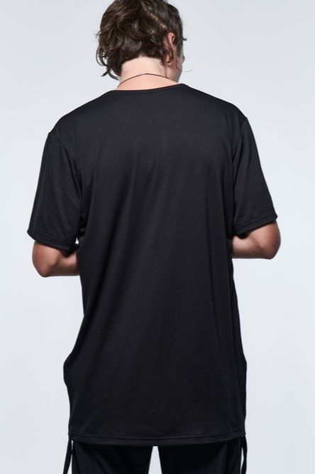 《予約品》 PipingSlitT-Shirt / ブラック 【kiryuyrik】 2023年4月以降入荷予定