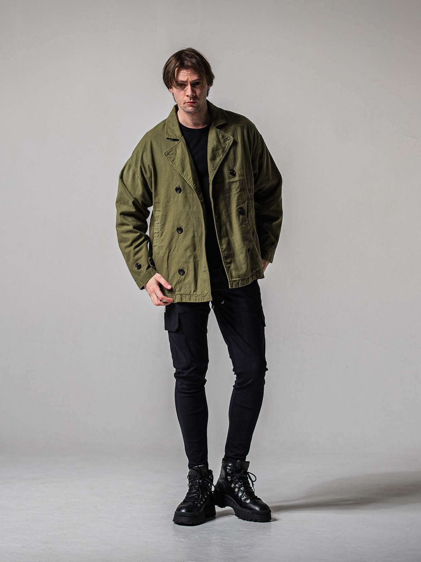 【予約品 11月16日(日) 締切】MV OVER PCOAT / オーバーサイズ ピーコートジャケット / カーキ