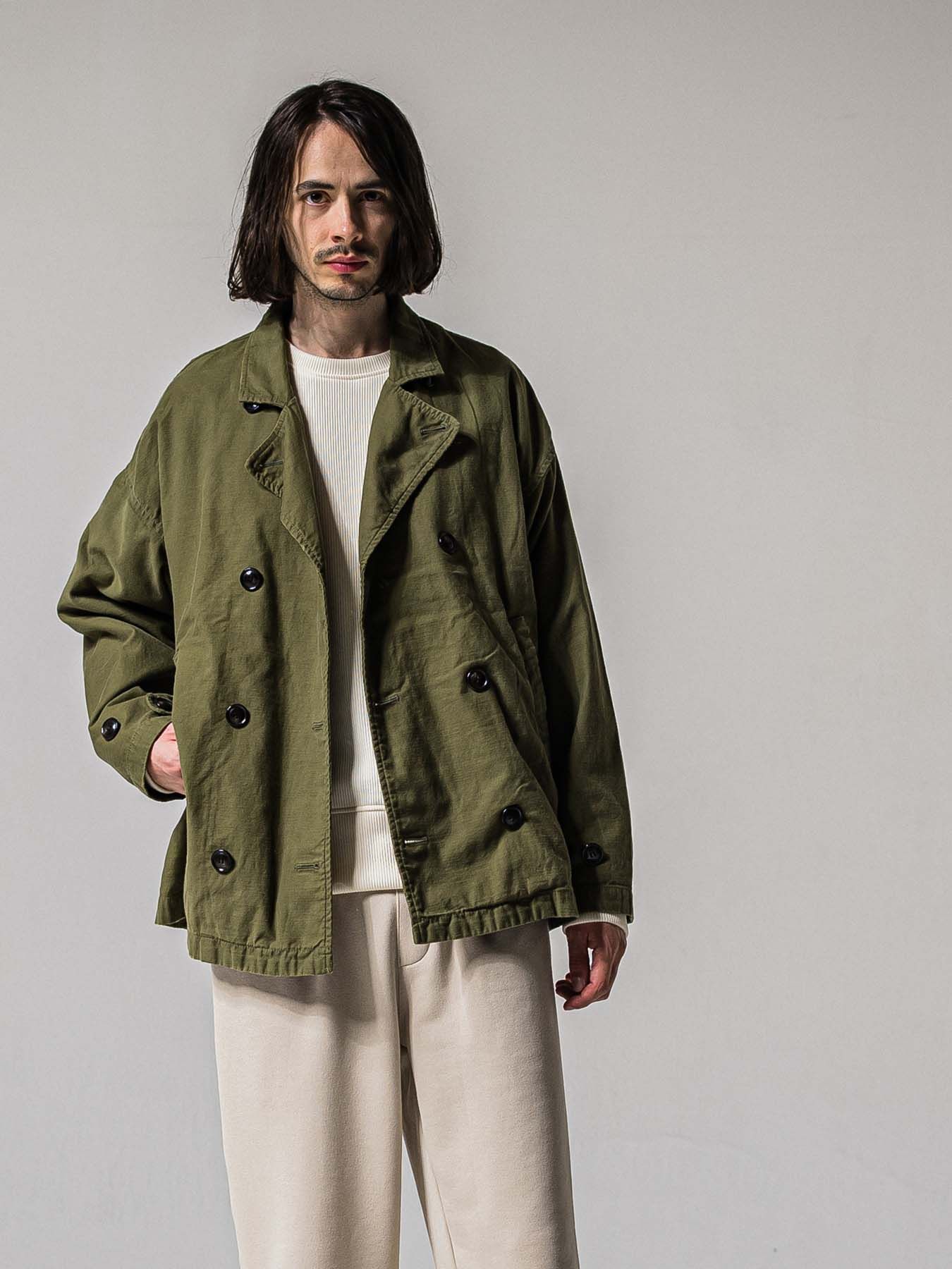 【予約品 11月16日(日) 締切】MV OVER PCOAT / オーバーサイズ ピーコートジャケット / カーキ
