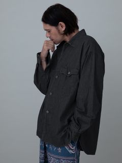 【予約品 10月26日(日) 締切】90sDENIMSHIRTS used / ユーズドデニムオーバーシャツ / BLACK×BLACK