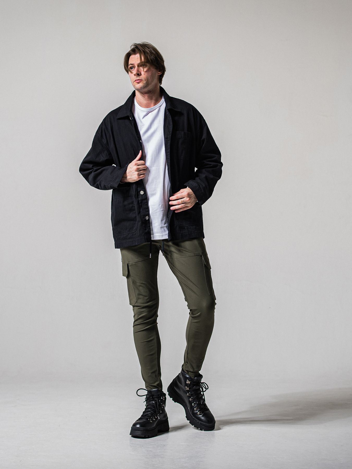 【予約品 11月16日(日) 締切】DARREL CARGO PT / ダレル ナイロンカーゴパンツ / カーキ×ブラック