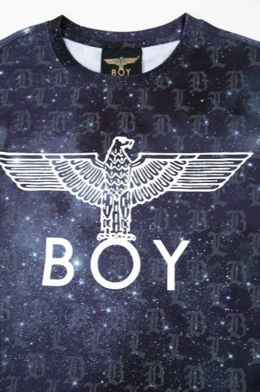 COSMIC PATTERN EAGLE WING T-SHIRTS/ ブラック 【BOY LONDON】