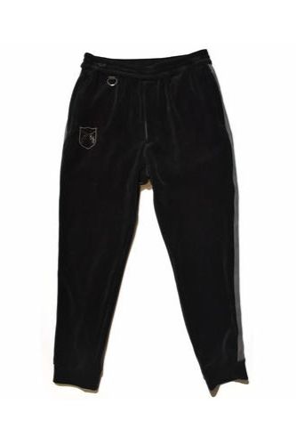 COTTON VELOUR PANTS トラックパンツ / ブラック×グレー【roarguns】