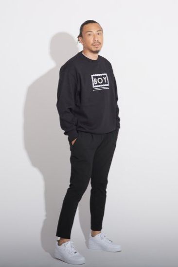CHAIN DESIGN DOUBLE FACE SWEAT/ ブラック 【BOY LONDON】