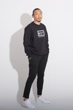 CHAIN DESIGN DOUBLE FACE SWEAT/ ブラック 【BOY LONDON】