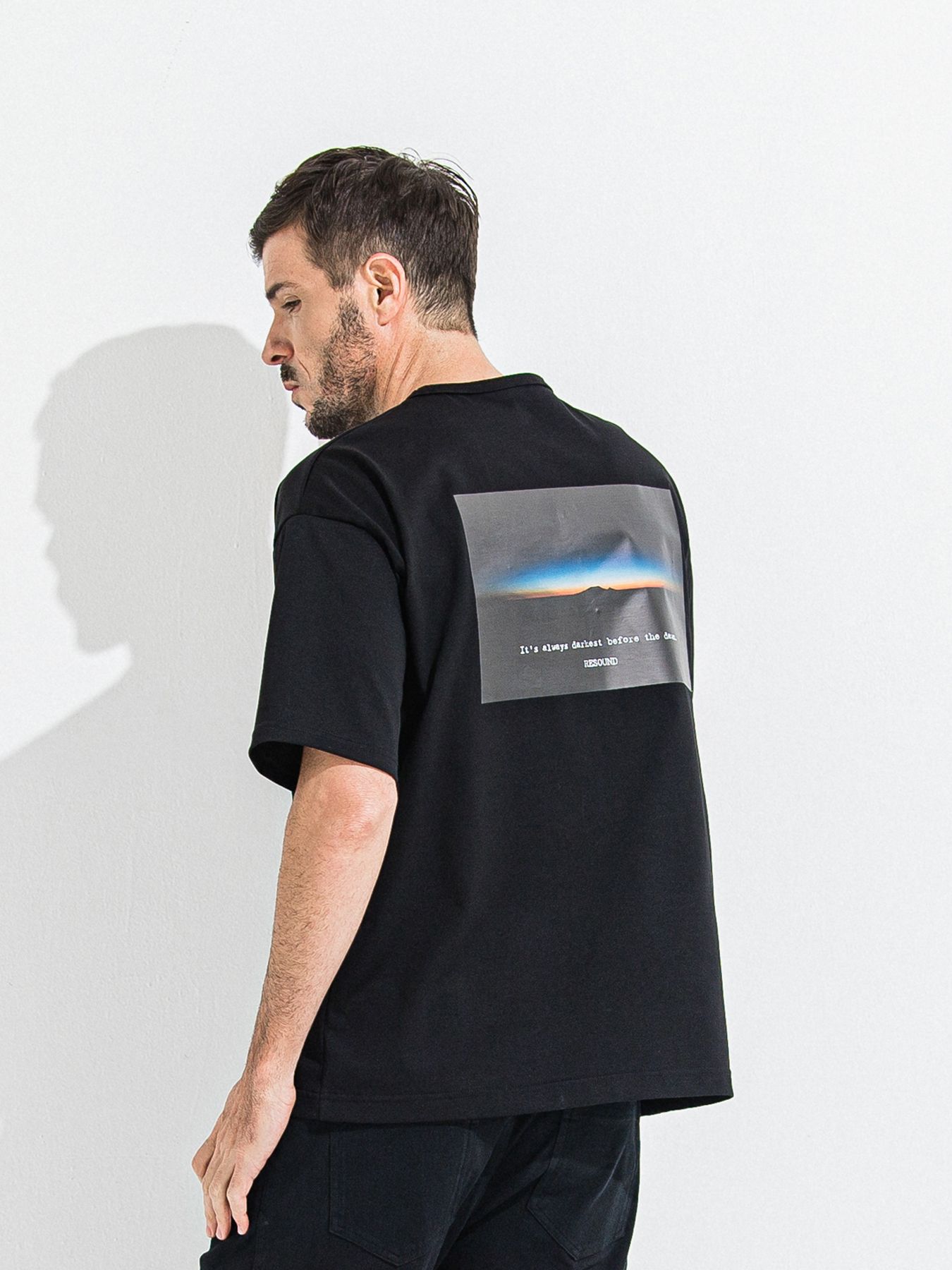 【予約品 】YOAKE PHOTO OVER TEE /  フォトオーバーサイズTシャツ / ブラック