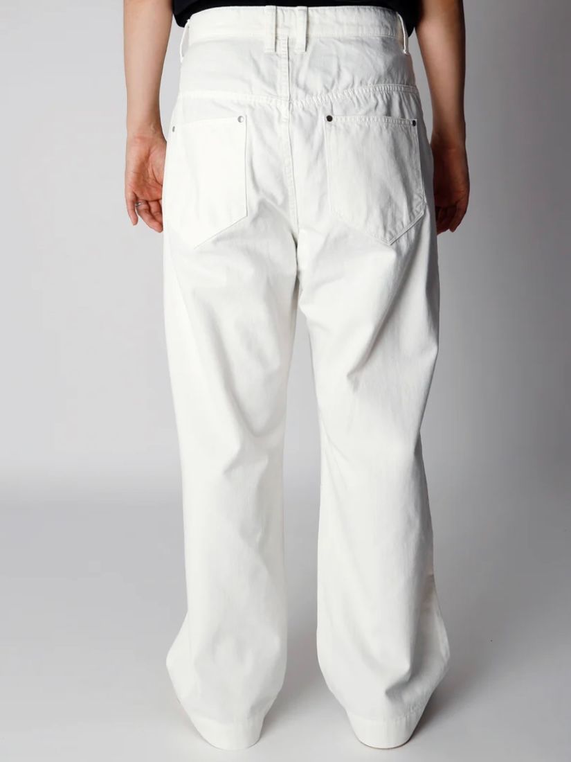 10oz Denim USED Two Tuck Wide Pants / ワイドデニムパンツ / ホワイト 【ys Yuji SUGENO】