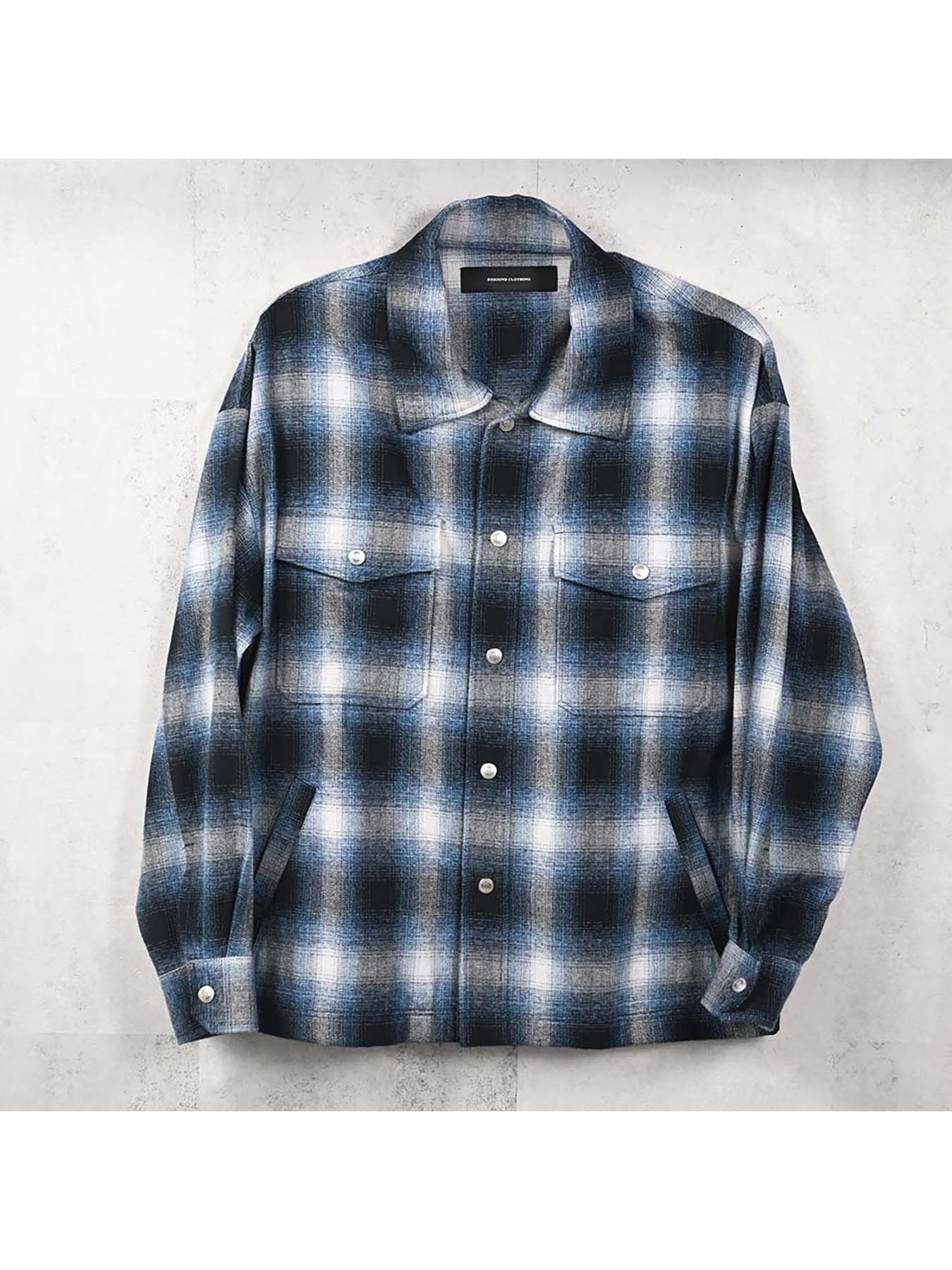 【予約品 8月31日(日) 締切】FLANNEL CHECK JK / フランネルチェック ジャケット / ブルー