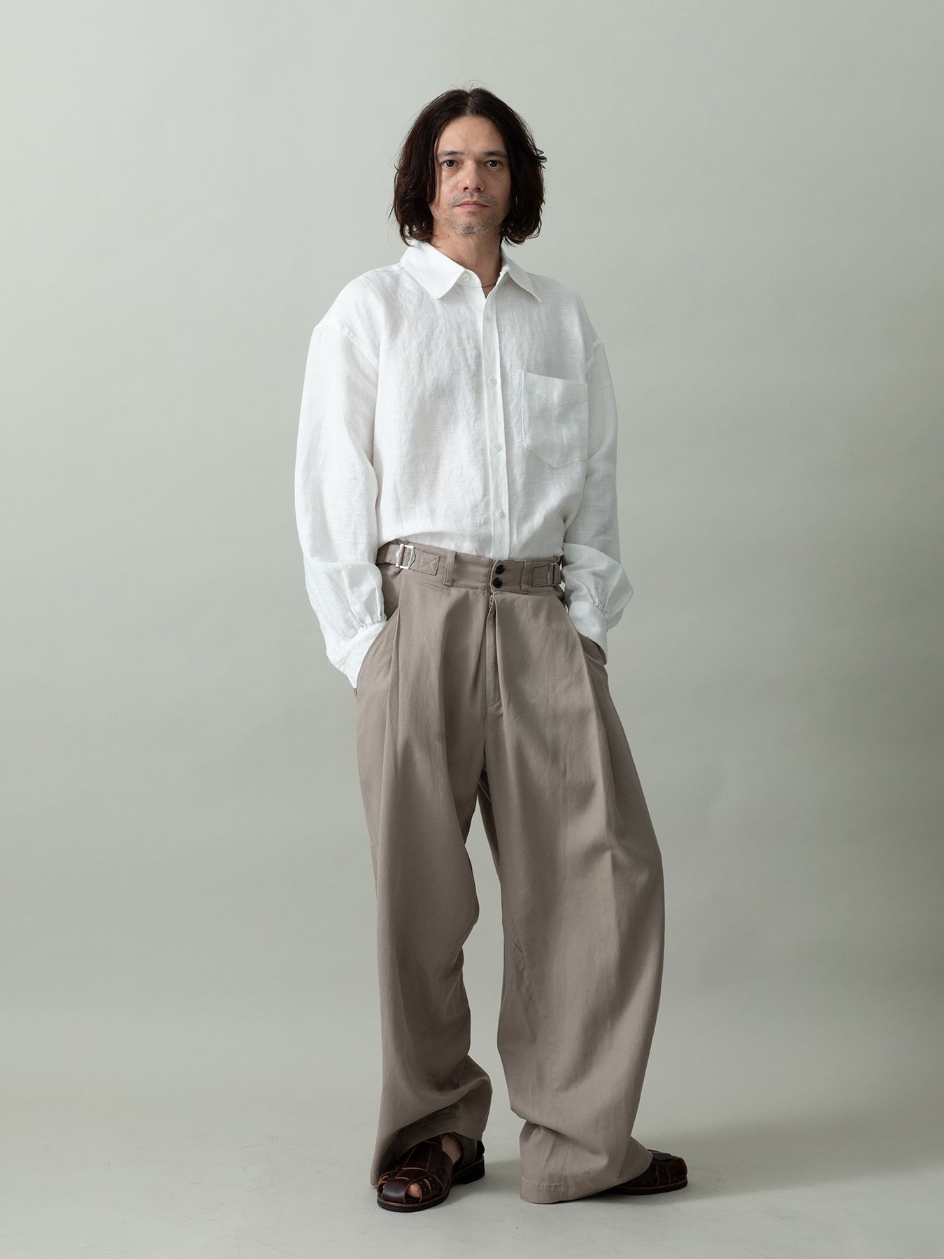 【予約品 2月1日(日) 締切】GATHERLINEN SHIRTS / リネンシャツ / ホワイト