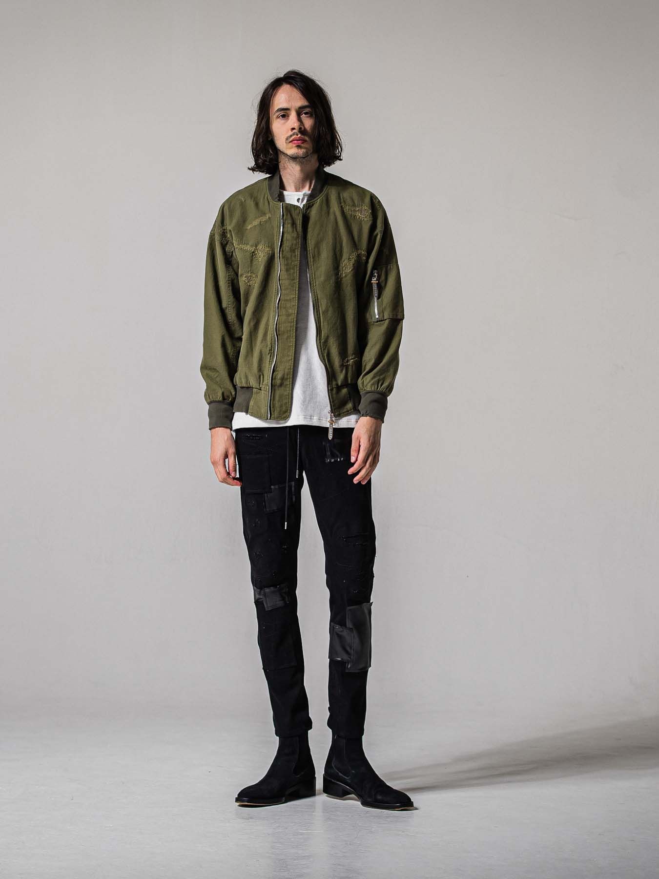 【予約品 11月16日(日) 締切】LIGHT DAVID JACKET / ドロップショルダー フライトジャケット / カーキクラッシュ