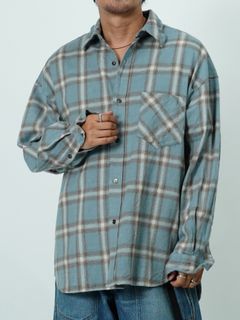 【予約品 7月5日(日) 締切】HAZE FLANNELSHIRTS / フランネルチェックシャツ / サックス