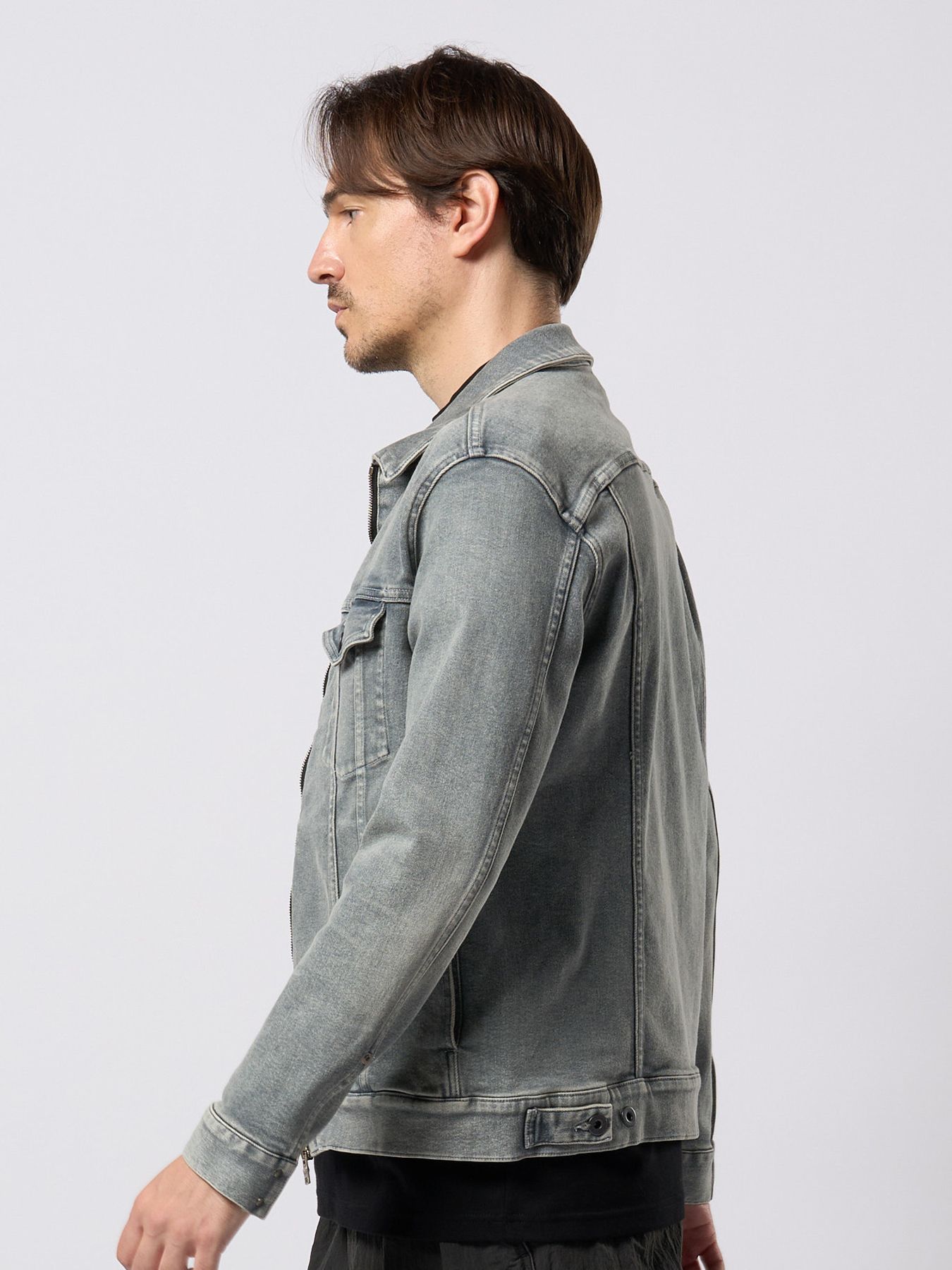 【予約品 9月23日(火) 締切】denim zip blouson / デニムジップブルゾン / アイスグレー