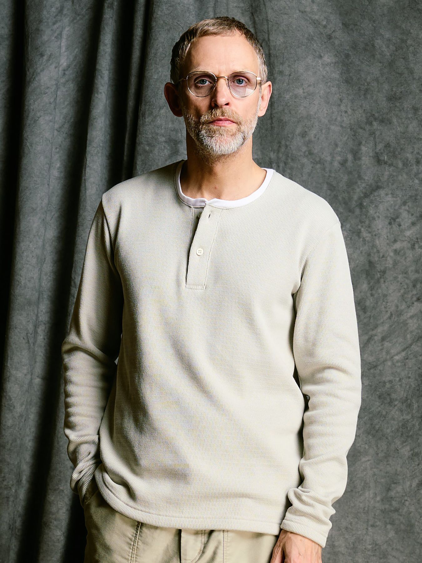 【予約品 4月19日(日) 18時締切】back boa thermal henley L/S / バックボア サーマル ヘンリーネック ロングスリーブ / ライトグレー