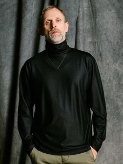 【予約品 4月19日(日) 18時締切】ex.comfy wool turtle  / メリノウールジャージー タートルネック / ブラック