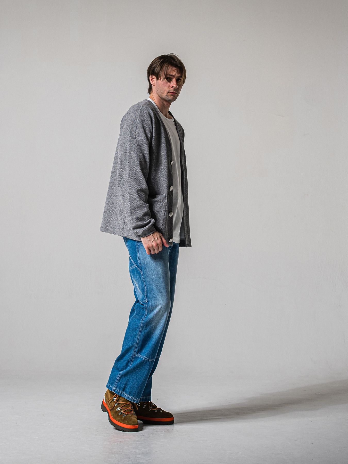 【予約品 11月16日(日) 締切】BLISTER KNIT C/D / ブリスターニットカーディガン  / グレー