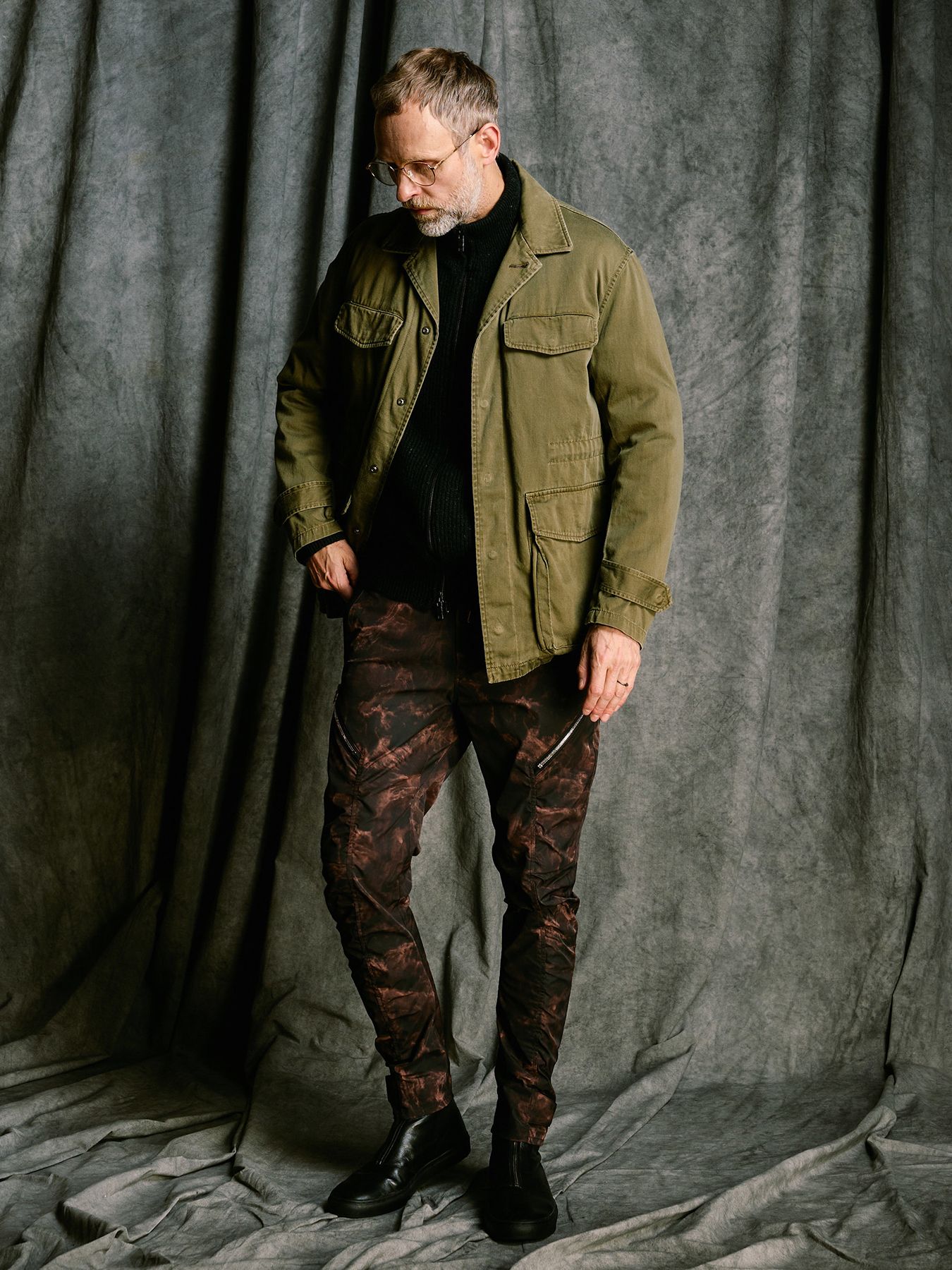 【予約品 4月19日(日) 18時締切】sulfur dyed M47 shirt / 硫化染め M47シャツ / フェードカーキ