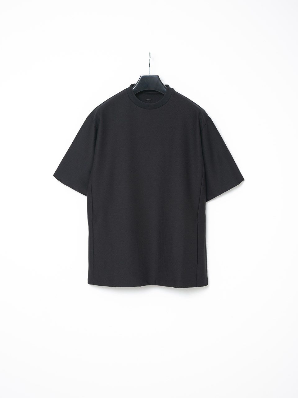 ポリ キュプラ ナイロン ハイブリッドジャージ クルーネック T シャツポケット付き  / Crew Neck T-shirt / ブラック 【STRUM】