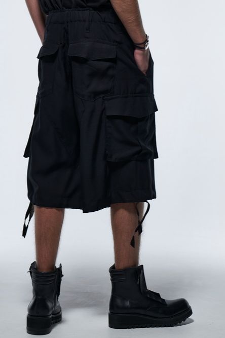 《予約品》 WideShortCargoPants / ブラック 【kiryuyrik】 2023年4月以降入荷予定