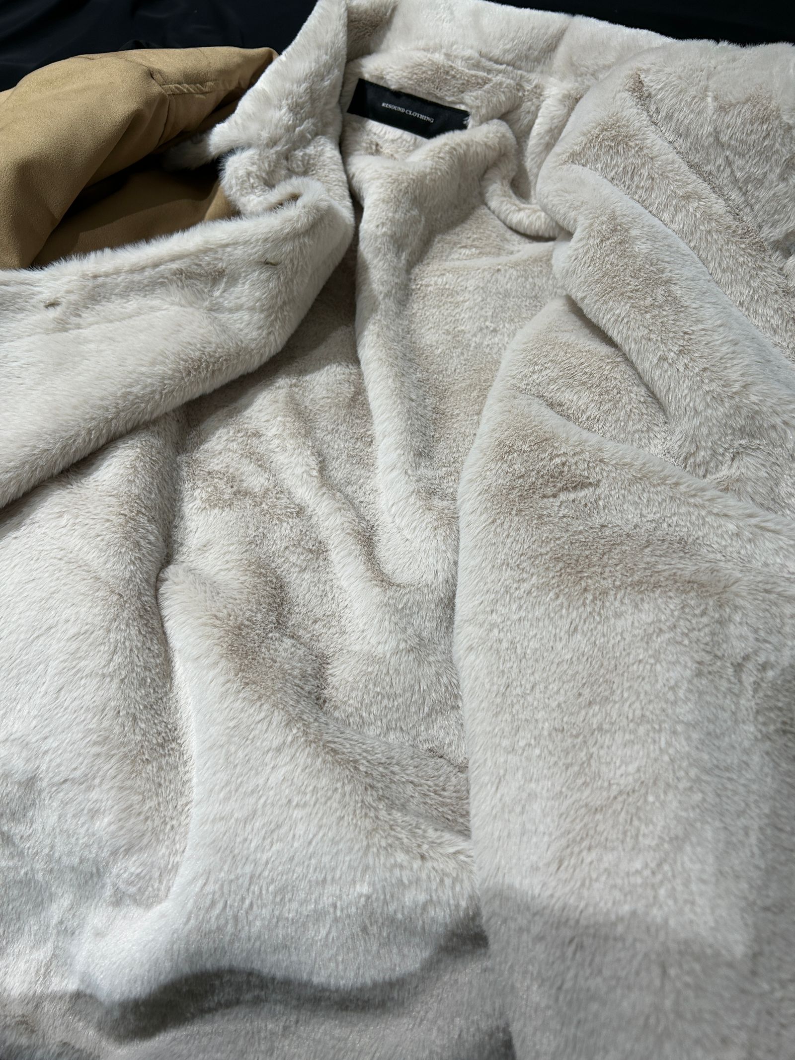 SUEDE FUR CAVER ALL / スウェードファーカバーオール / ベージュブラウン