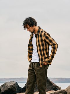 【予約品】 twist wrinkle check / シャツ / イエロー