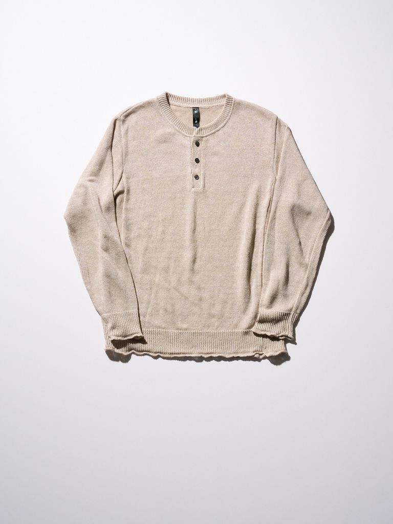 wjk - 【予約品9月19日 10時締め】 linen henley knit wjk - 【予約品9月19日 10時締め】 linen henley knit