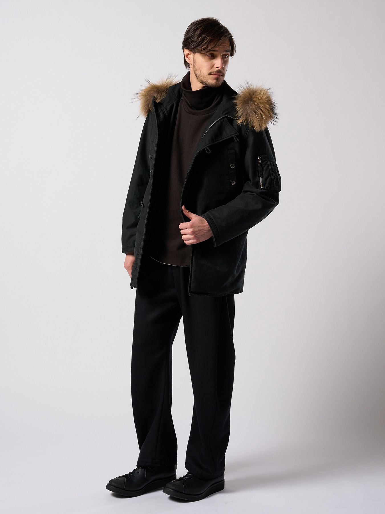 【予約品 4月19日(日) 18時締切】back boa cut-off highneck / バックボア カットオフ ハイネック/ ブラック