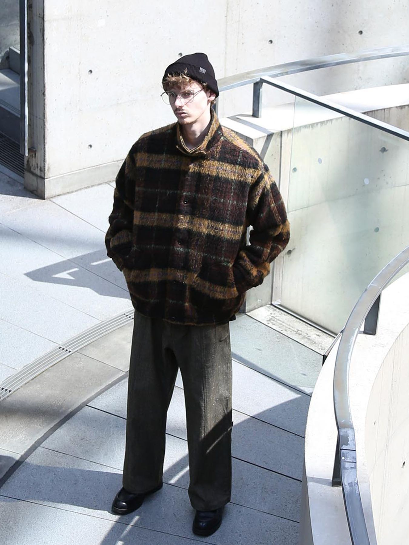 【予約品】WOOLY JKT / ブラウン×マスタード【QUOLT】