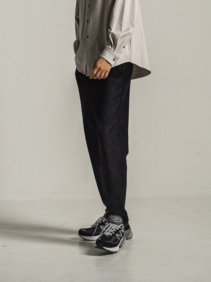 《予約9月1日18時締め》 PAT WIDE EASY PANTS  / カシミアウールパンツ / ブラック