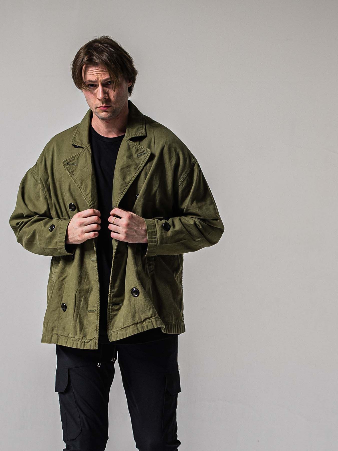 【予約品 11月16日(日) 締切】MV OVER PCOAT / オーバーサイズ ピーコートジャケット / カーキ