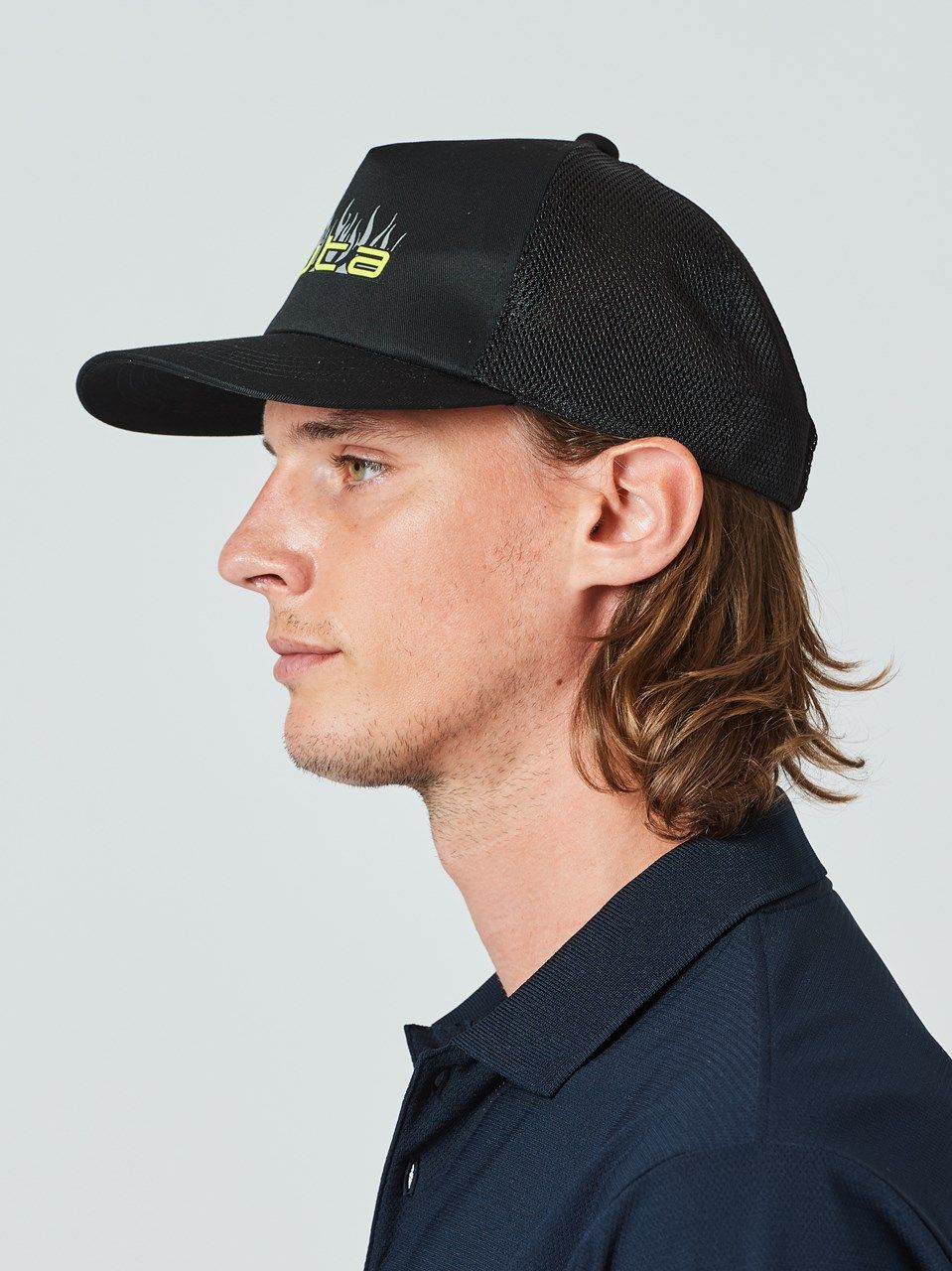 (予約品) muta  Fire Logo Mesh Cap / メッシュキャップ / ブラック 【Acanthus×muta】