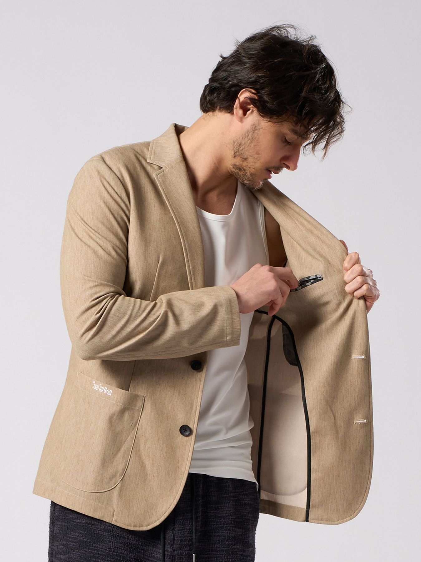 【予約品 1月25日(日) 締切】muta × wjk collection：smart jacket / スマートジャケット / キャメル