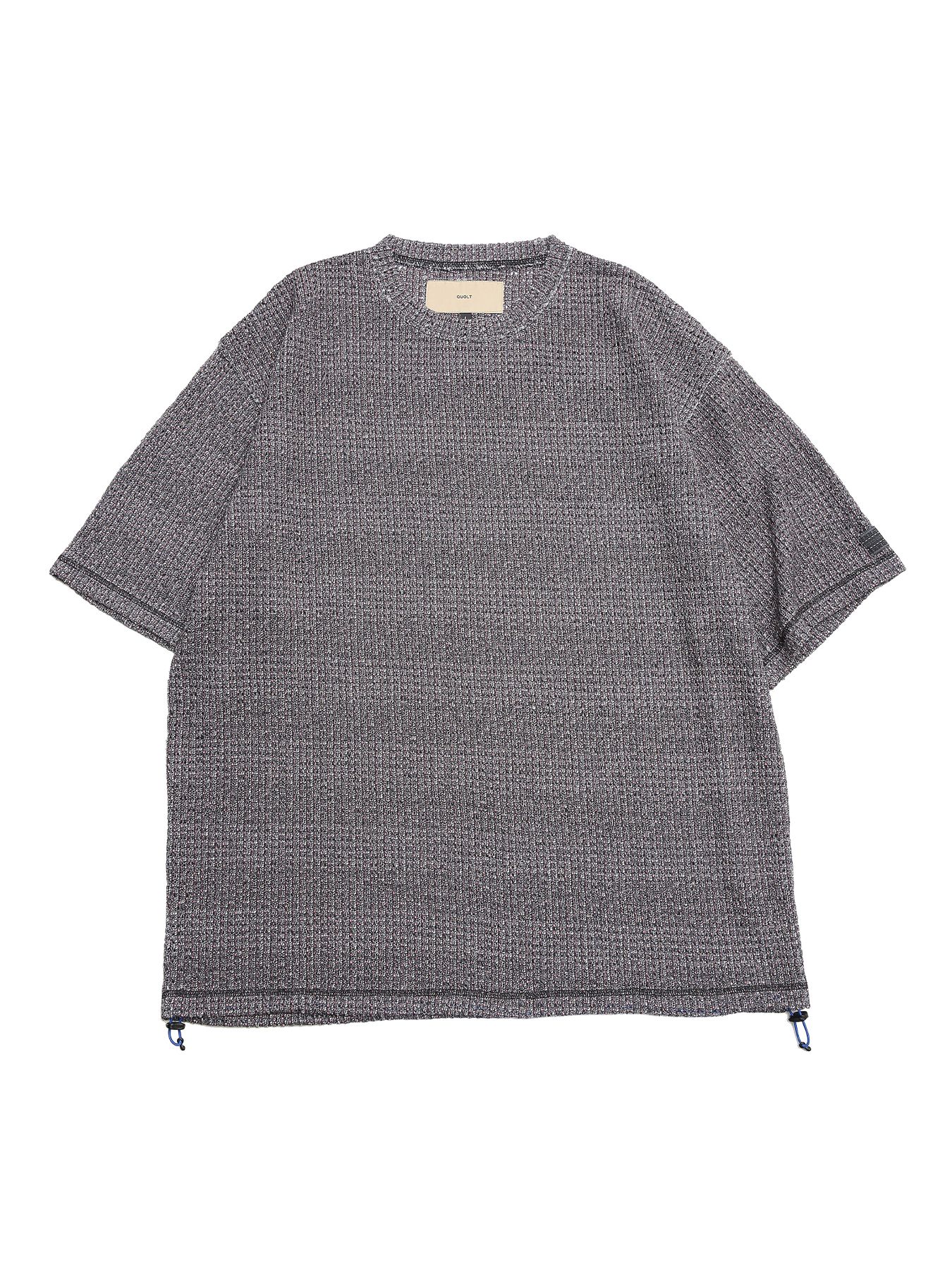 MIXED-MESH KNIT / メッシュニット Tシャツ / ミックスドブラック【QUOLT】