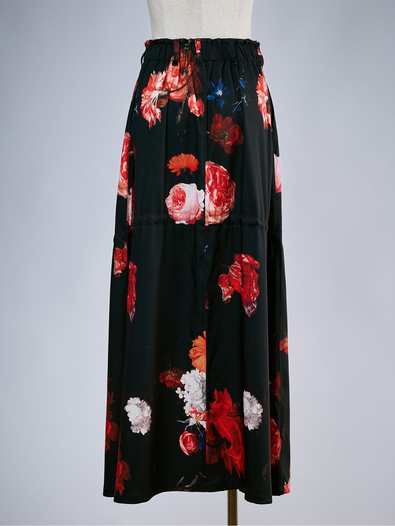 【予約品 10月26日(月) 締切】THEONENESS-FLORA Shirring Skirt / シャーリングスカート / ブラック