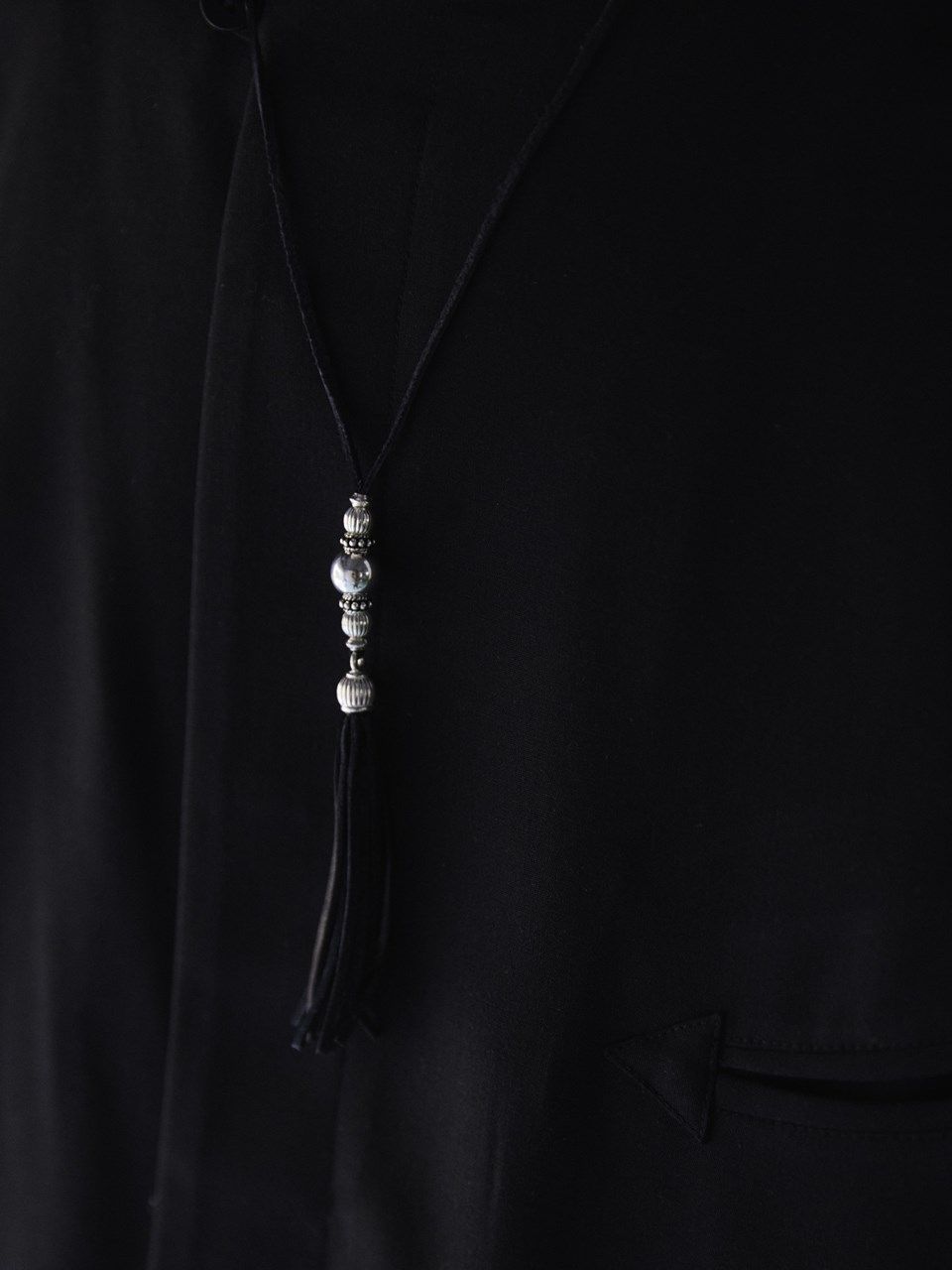 《予約品》 SILVER TASSEL ネックレス   / ブラック / 現物即納