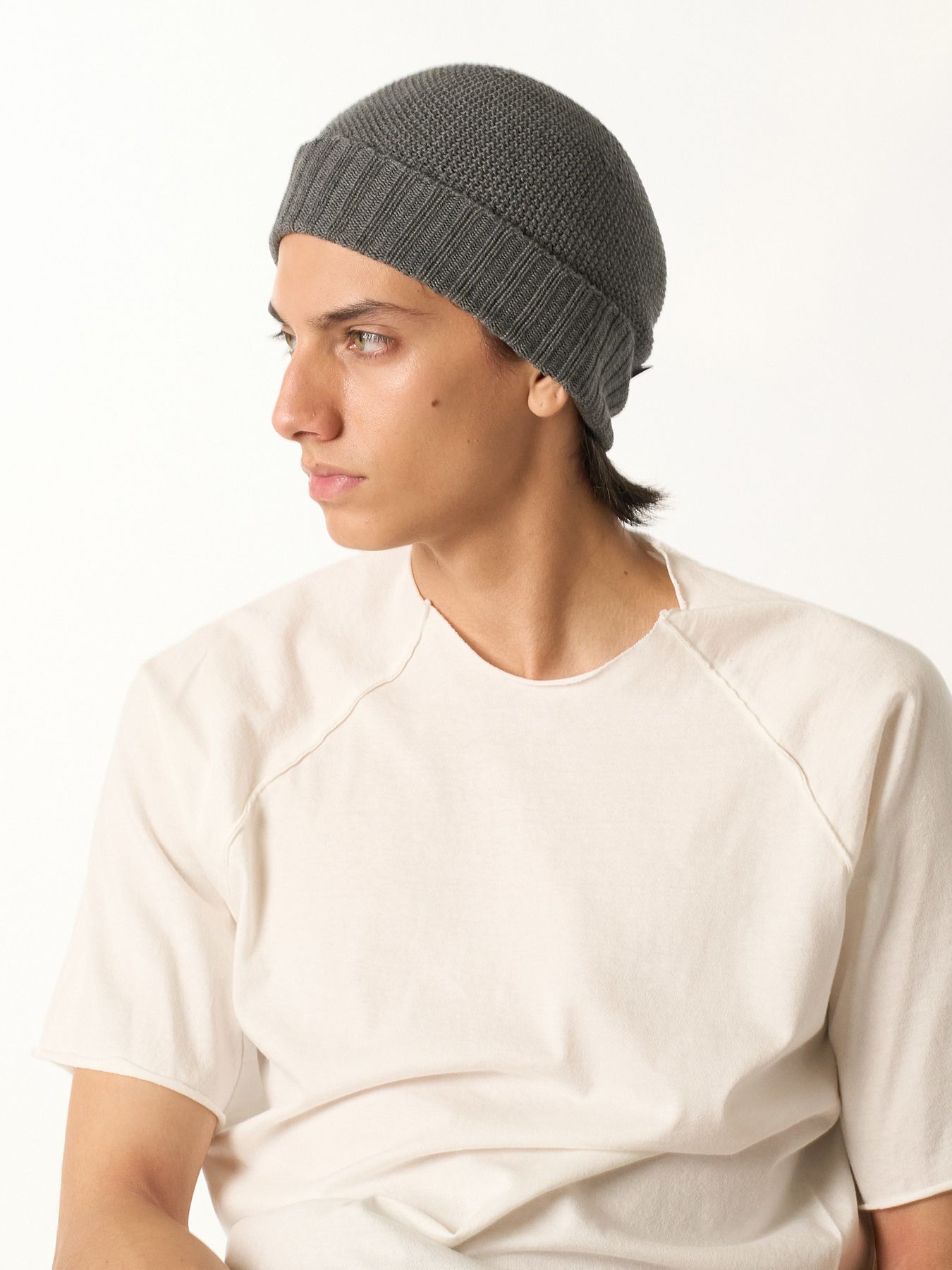 【予約品 9月23日(火) 締切】comfy 2-way knit watch / コンフィー 2ウェイ ニットワッチキャップ / チャコール