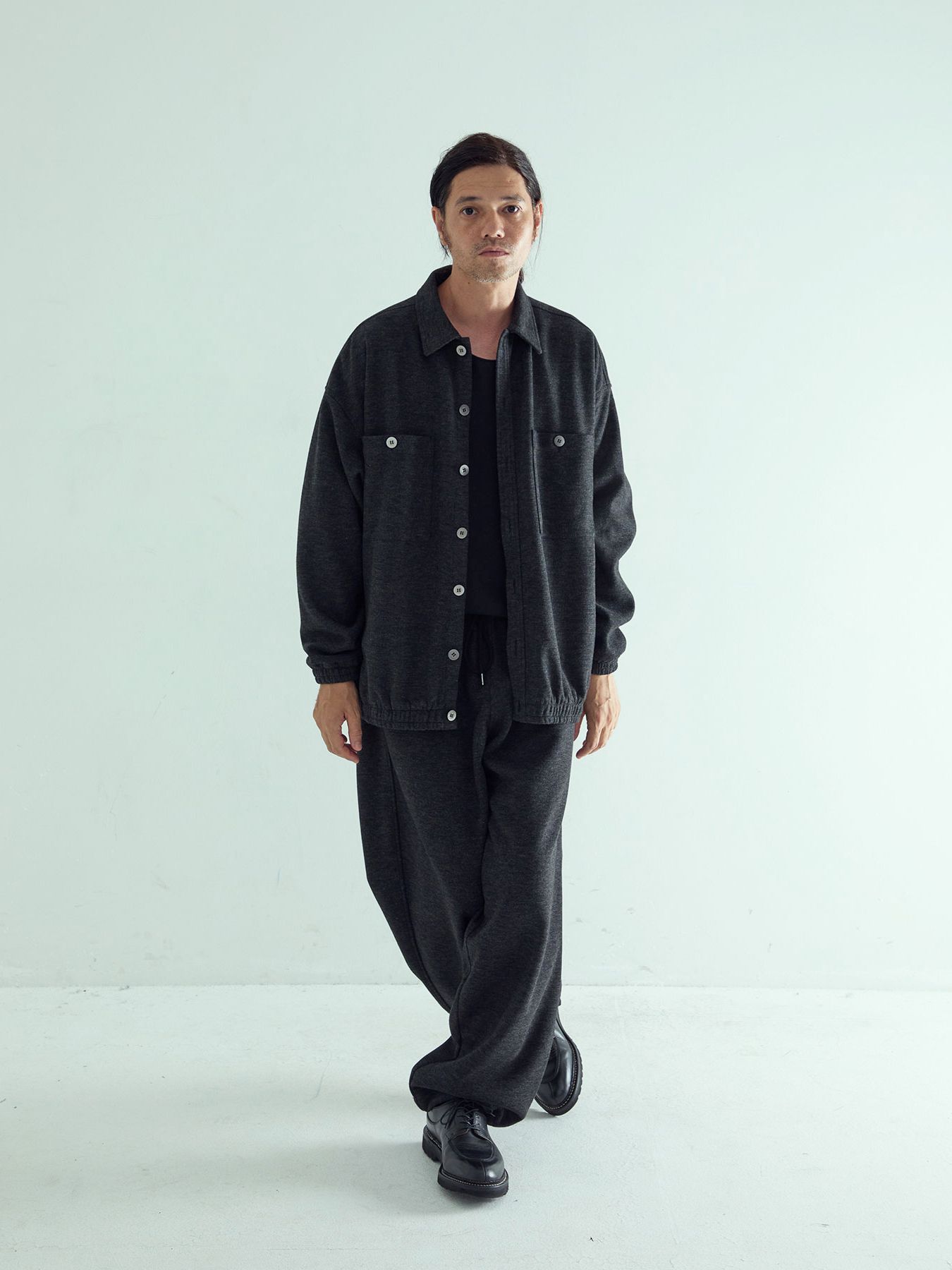 【予約品 】LUXMODERN OVERSHIRTS / オーバーシャツ / 杢ブラック