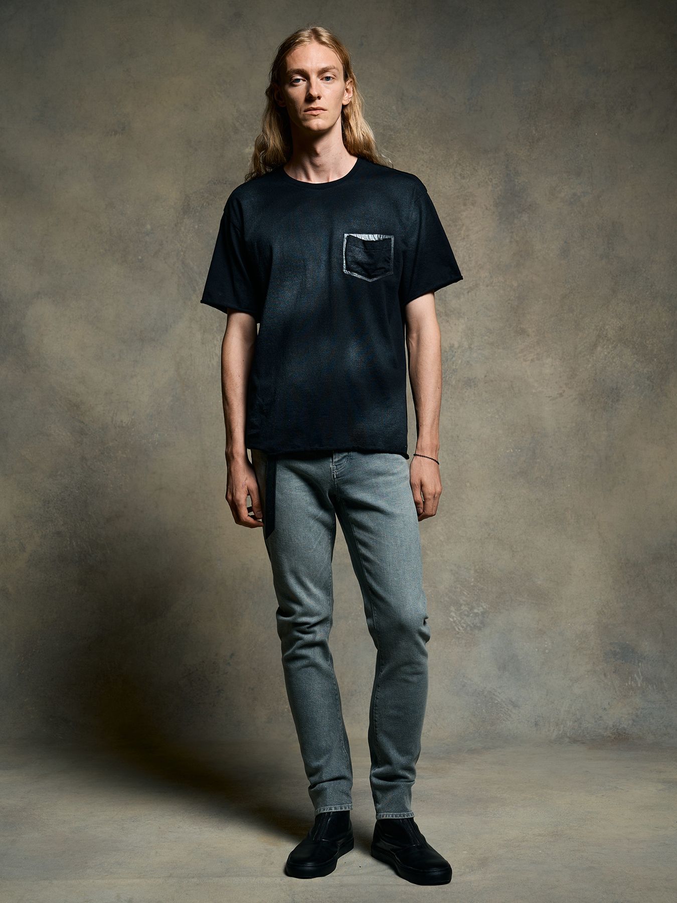【予約品 9月23日(火) 締切】slim banana denim / スリムバナナデニム / アイスグレー