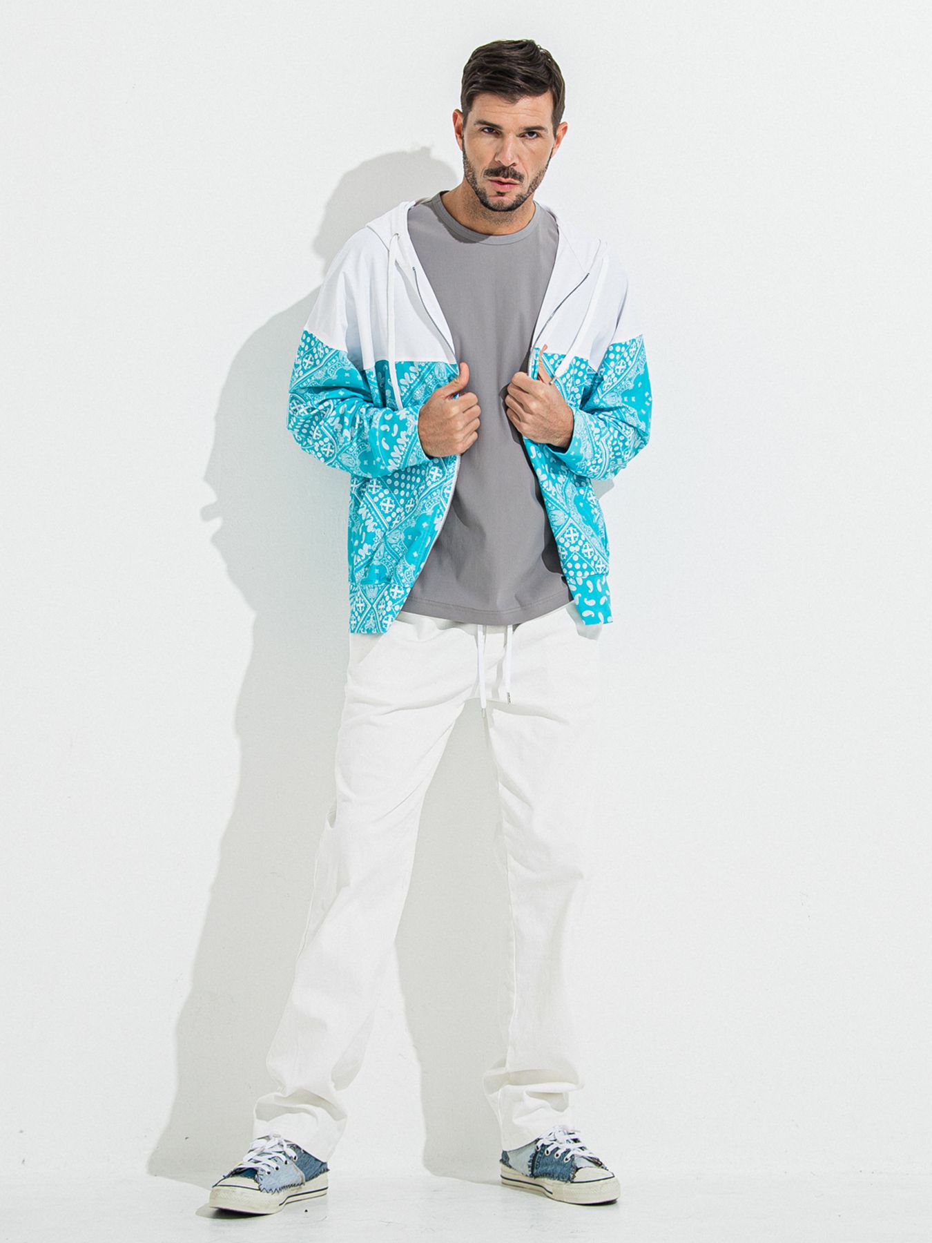 DENIM JERSEY WIDE PT / デニムジャージワイドパンツ / ホワイト