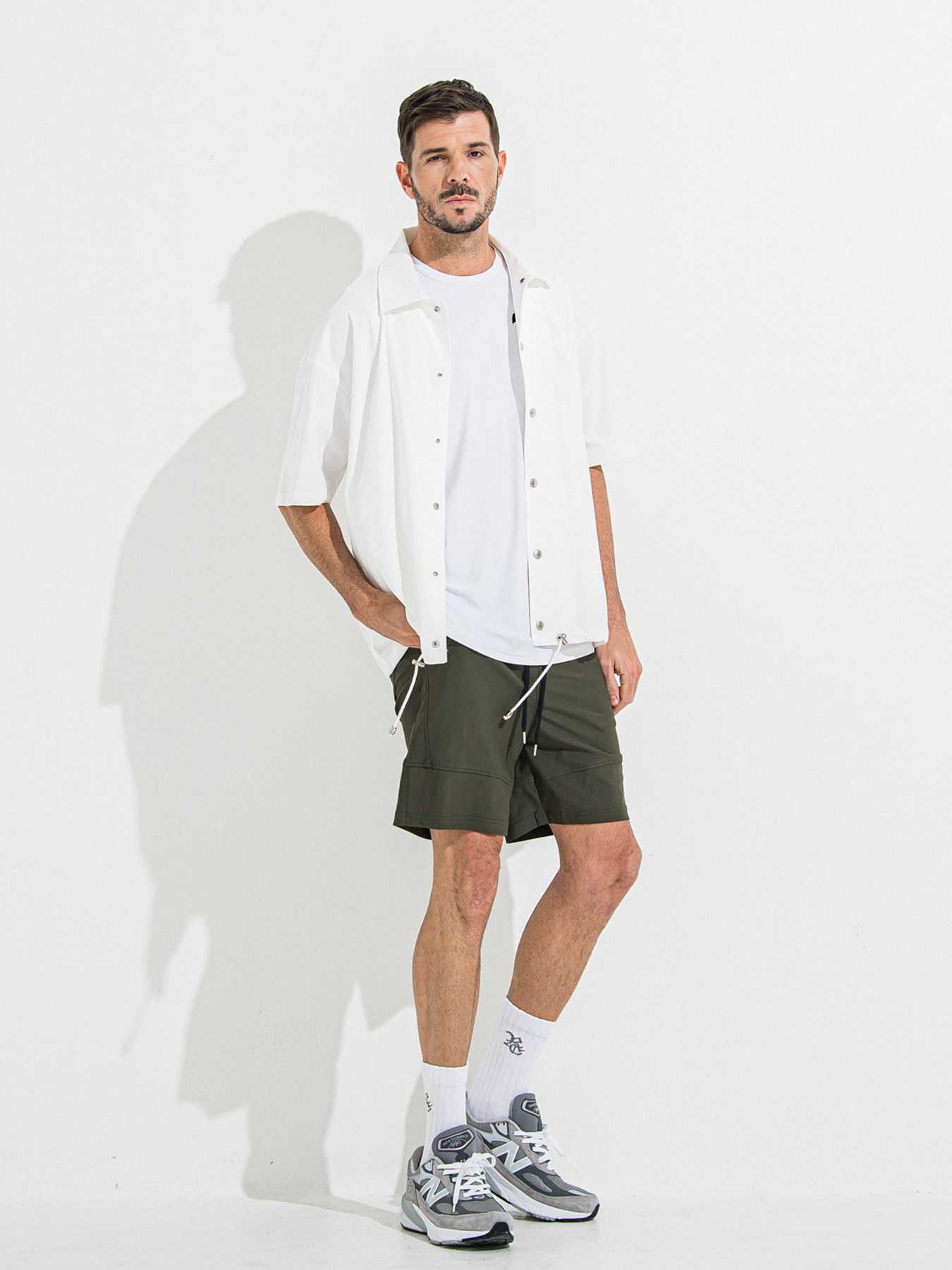 【予約品 】NYLON HALF COACH JACKET / ナイロンハーフコーチジャケット / ホワイト